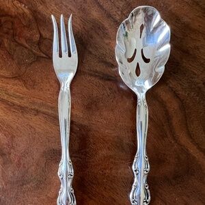INTERNATIONAL SILVERPLATE Pickle Fork and Pierced Spoon